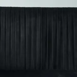 Crown Midnight Black Velvet 3-Seater Sofa