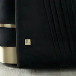 Crown Midnight Black Velvet 3-Seater Sofa