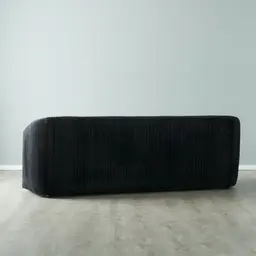Crown Midnight Black Velvet 3-Seater Sofa
