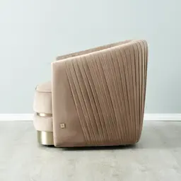 Crown Beige Velvet Occasional Chair