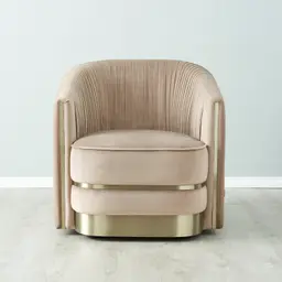 Crown Beige Velvet Occasional Chair