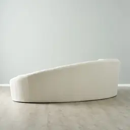Maddie Curved Cream Turrel 3-Seater Sofa