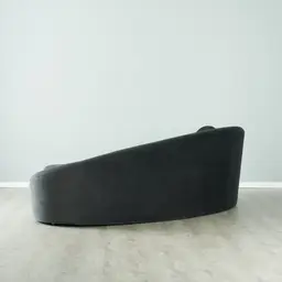 Maddie Curved Charcoal Velvet 3-Seater Sofa