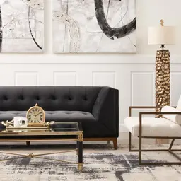 Humphrey Charcoal Velvet 3-Seater Sofa