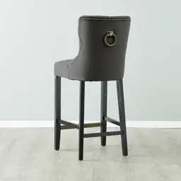 Saxon Charcoal Velvet Bar Stool
