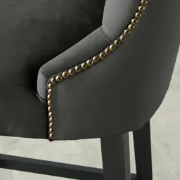 Saxon Charcoal Velvet Bar Stool