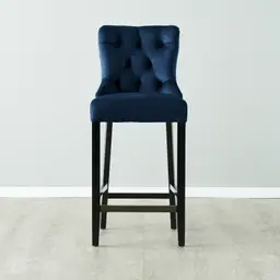 Saxon Navy Velvet Bar Stool