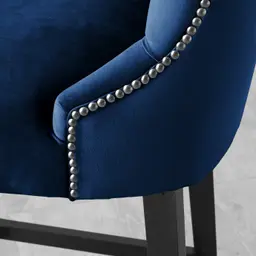 Saxon Navy Velvet Bar Stool