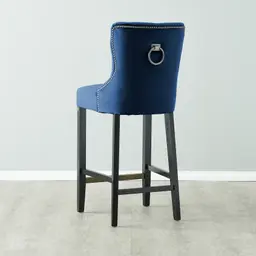 Saxon Navy Velvet Bar Stool