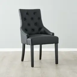 Saxon Black Vegan Leather Dining Chair