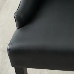 Saxon Black Vegan Leather Dining Chair