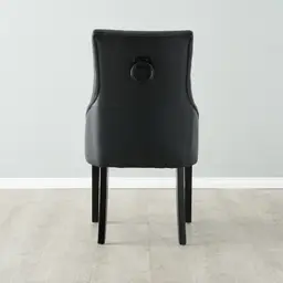Saxon Black Vegan Leather Dining Chair