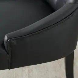 Saxon Black Vegan Leather Dining Chair