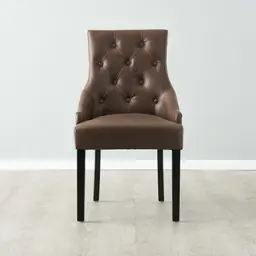 Saxon Brown Vegan Leather Dining Chair  