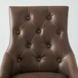 Saxon Brown Vegan Leather Dining Chair  