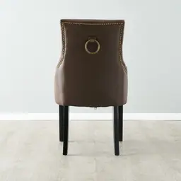 Saxon Brown Vegan Leather Dining Chair  