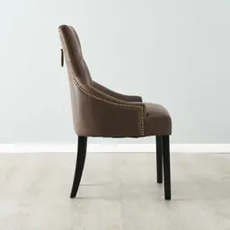 Saxon Brown Vegan Leather Dining Chair  