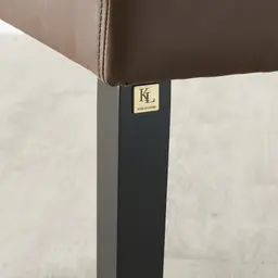 Saxon Brown Vegan Leather Dining Chair  