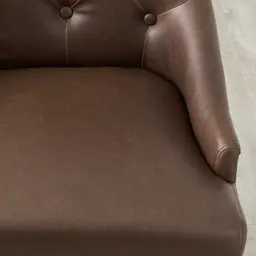 Saxon Brown Vegan Leather Dining Chair  