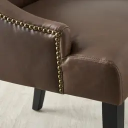 Saxon Brown Vegan Leather Dining Chair  