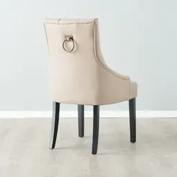 Saxon Nude Beige Vegan Leather Dining Chair  