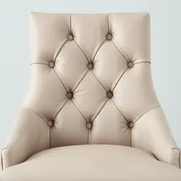 Saxon Nude Beige Vegan Leather Dining Chair  