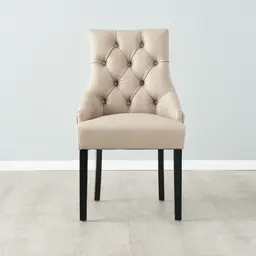 Saxon Nude Beige Vegan Leather Dining Chair  