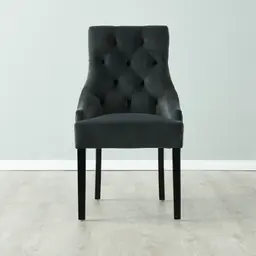 Saxon Charcoal Velvet Dining Chair 