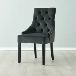 Saxon Charcoal Velvet Dining Chair 