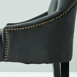 Saxon Charcoal Velvet Dining Chair 