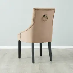 Saxon Beige Velvet Dining Chair  