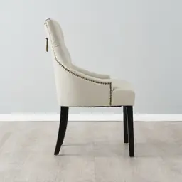 Saxon Cloud Grey Vegan Leather Dining Chair  