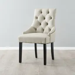 Saxon Cloud Grey Vegan Leather Dining Chair  