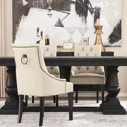 Saxon Cloud Grey Vegan Leather Dining Chair  