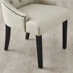 Saxon Cloud Grey Vegan Leather Dining Chair  