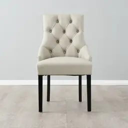 Saxon Cloud Grey Vegan Leather Dining Chair  