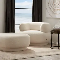 Carlos Cream Turrel Ottoman