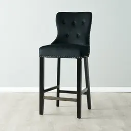 Viktor Black Velvet Bar Stool