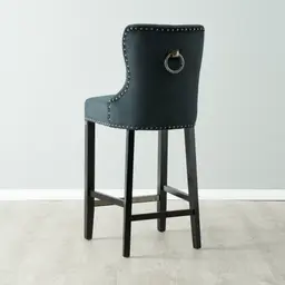 Viktor Black Velvet Bar Stool