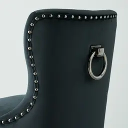 Viktor Black Velvet Bar Stool