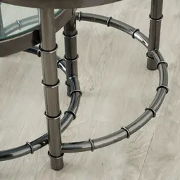 Balmoral II Black Nickel Round Nested Side Tables