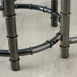 Balmoral II Black Nickel Round Nested Side Tables