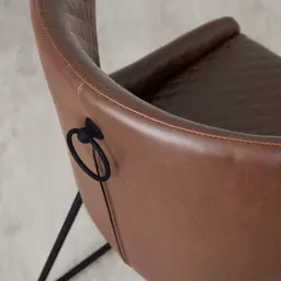 Quinn Brown Vegan Leather Dining Chair - Black legs