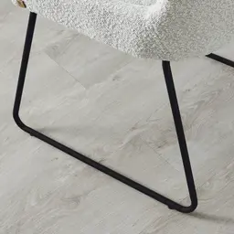 Quinn Cream Boucle Dining Chair - Black Legs