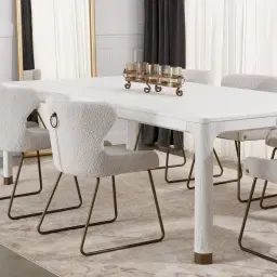 Quinn Beige Velvet Dining Chair - Black Legs