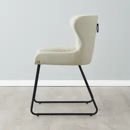 Quinn Cloud Grey Vegan Leather Dining Chair - Black Legs