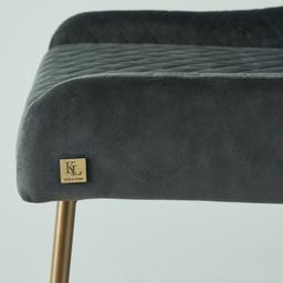 Quinn Charcoal Velvet Dining Chair - Brass Colour Legs