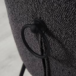 Quinn Charcoal Boucle Bar Stool - Black Legs