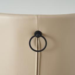 Quinn Sand Beige Vegan Leather Bar Stool - Black Legs