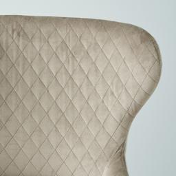 Quinn Beige Velvet Barstool - Brass Colour Legs